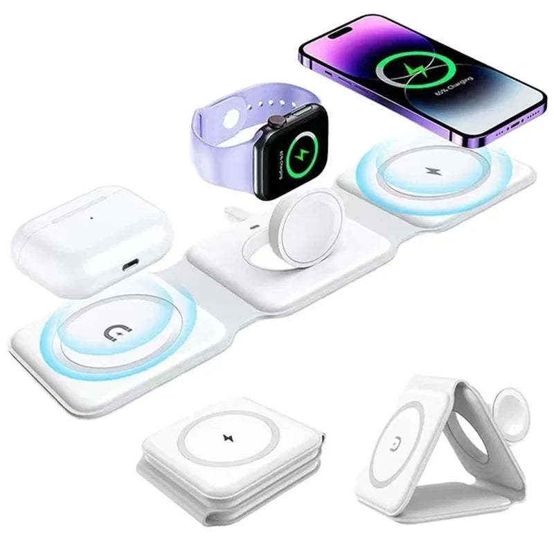 Chargeur Magnétique Pliable 3-en-1 Novelia