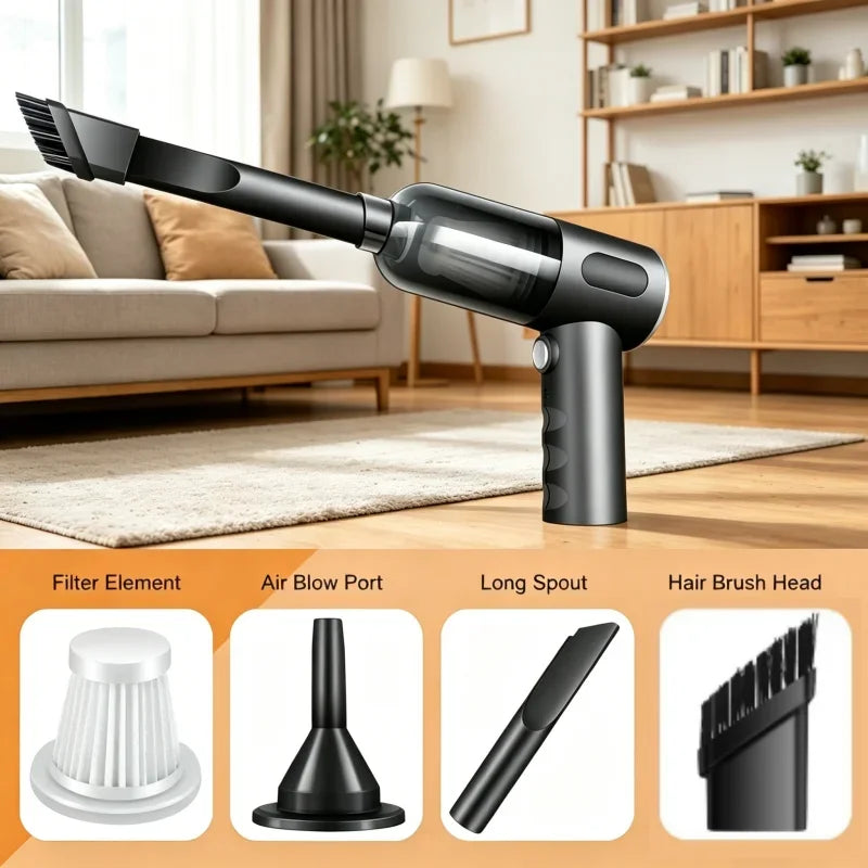 Mini Aspirateur Sans Fil Portable: il aspire et souffle